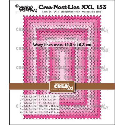 Crealies Stanzschablonen Crea-Nest-Lies XXL - Rechtecke mit gewelltem Rand CLNestXXL153