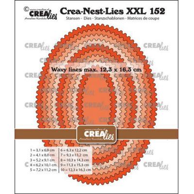 Crealies Stanzschablonen Crea-Nest-Lies XXL - Ovale mit gewelltem Rand CLNestXXL152