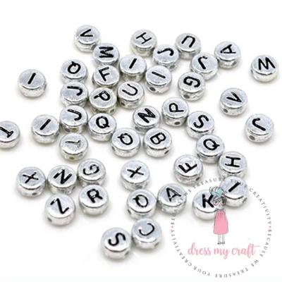 Dress My Craft - Silver Round Letter