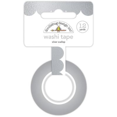 Doodlebug Washi Tape Hello Again - Silver Scallop