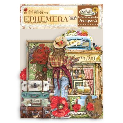 Stamperia Sunflower Art - Ephemera Elements and Poppies