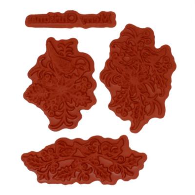 Heartfelt Creations Cling Rubber Stamp Set - Festive Berry & Birdies