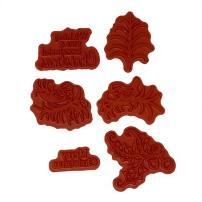 Heartfelt Creations Cling Rubber Stamp Set - Christmas Holly Accents