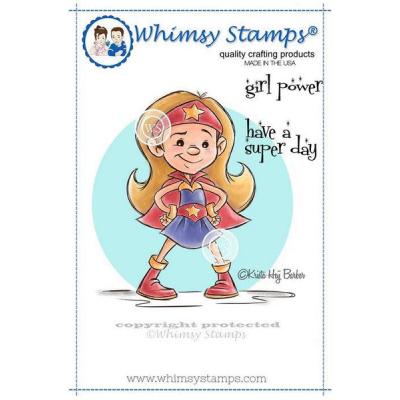 Whimsy Stamps Rubber Cling Stamps - Super Girl