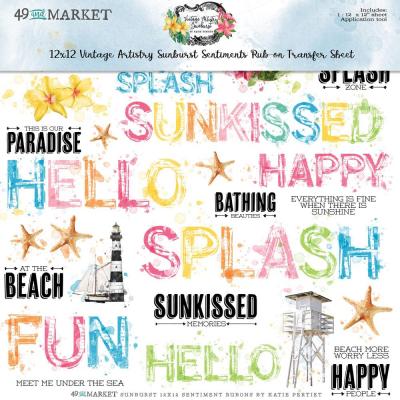 49 and Market Vintage Artistry Sunburst - Sentiments Rub-Ons