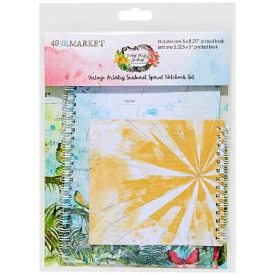 49 and Market Vintage Artistry Sunburst - Spiral Notebook Set