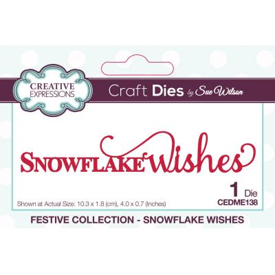 Creative Expressions Sue Wilson Craft Die - Festive Snowflake Wishes
