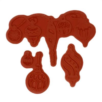 Heartfelt Creations Cling Rubber Stamp Set - Sparkling Holiday Ornaments