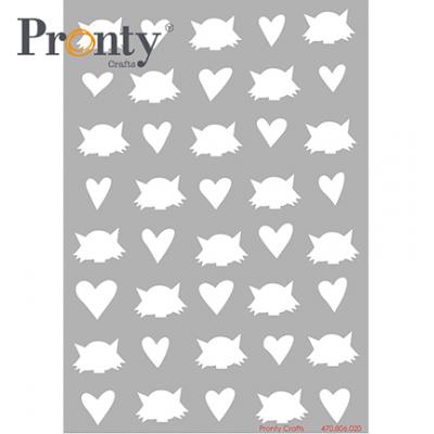 Pronty Stencil - Purrrfect Hearts & Heads