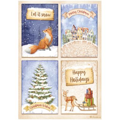 Stamperia Winter Valley - 4 Cards Fox