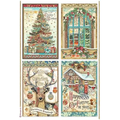 Stamperia Christmas Greetings - 4 Cards