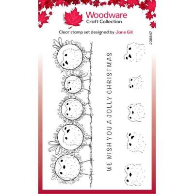 Woodware Stempel Bubble Robins In A Row
