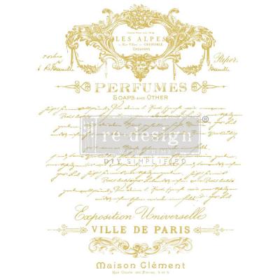 Prima Marketing Re-Design Gold Foil Decor Transfers - Perfume Notes