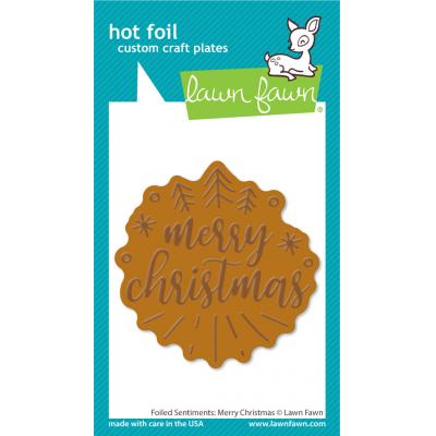 Lawn Fawn Hot Foil Plate - Foiled Sentiments: Merry Christmas