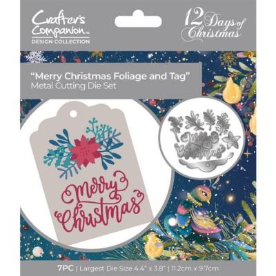 Crafter's Companion 12 Days of Christmas - Merry Christmas Foliage and Tag Set