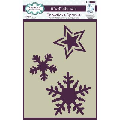 Creative Expressions Companion Colouring Stencil Snowflake Sparkle