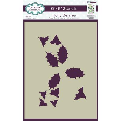 Creative Expressions Companion Colouring Stencil Holly Berries