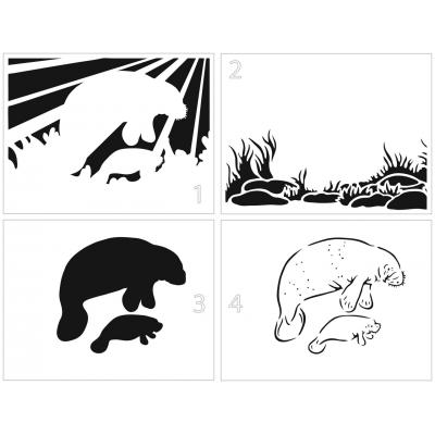The Crafter's Workshop Stencils - Manatee Family