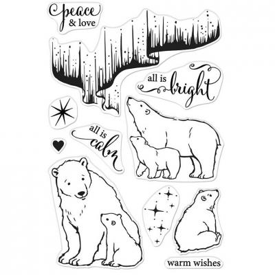 Hero Arts Stempel - Nothern Lights Polar Bears
