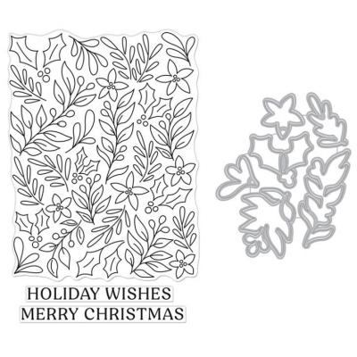 Hero Arts Clear Stamp & Die Combo - Christmas Foliage