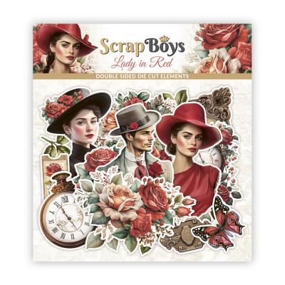 ScrapBoys Lady in Red - Die Cut Elements