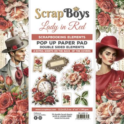 ScrapBoys Lady in Red - Pop Up Paper Pad