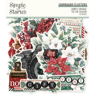 Simple Stories Simple Vintage 'Tis The Season - Chipboard Clusters