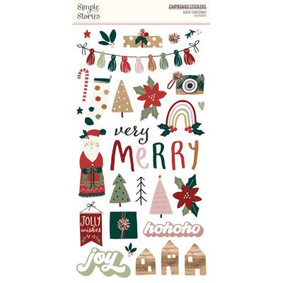 Simple Stories Boho Christmas - Chipboard Stickers