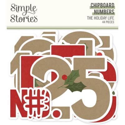 Simple Stories The Holiday Life - Chipboard Numbers