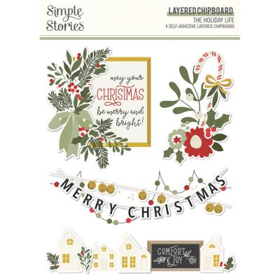 Simple Stories The Holiday Life - Layered Chipboard