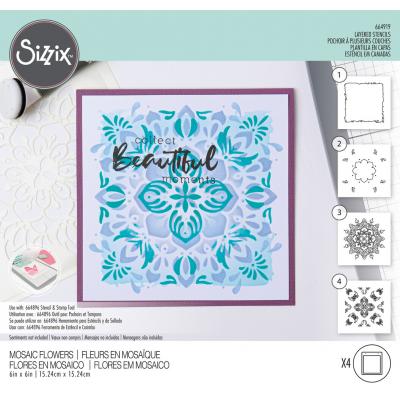 Sizzix Layered Stencils Mosaic Flowers