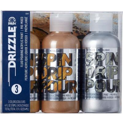 Folkart Drizzle Paint Set - Mad Metallics