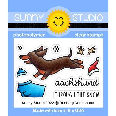 Sunny Studio Stempel Dashing Dachshund