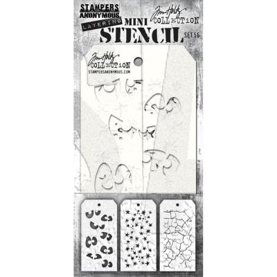 Stampers Anonymous Tim Holtz Stencils - Mini Layered Stencil Set #56