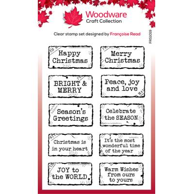 Woodware Stempel Christmas Distressed Labels