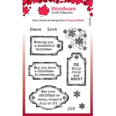 Woodware Stempel Christmas Old Labels