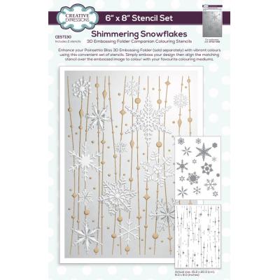 Creative Expressions Companion Colouring Stencil Shimmering Snowflakes