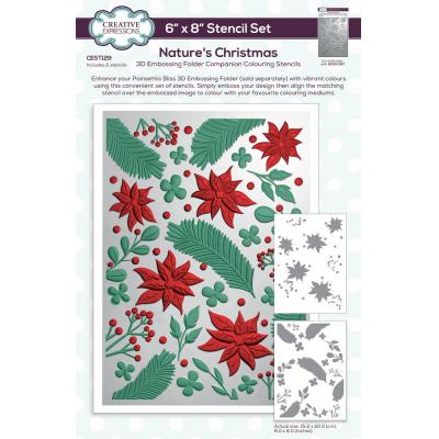 Creative Expressions Companion Colouring Stencil Nature's Christmas