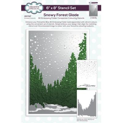 Creative Expressions Companion Colouring Stencil Snowy Forest Glade