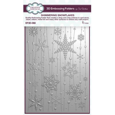Creative Expressions Sue Wilson 3D Embossing Folder Shimmering Snowflakes