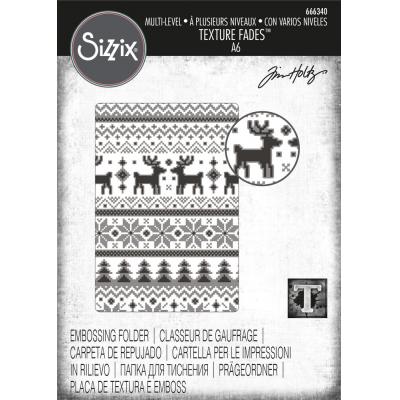 Sizzix Multi-Level Texture Fades by Tim Holtz Holiday Knit