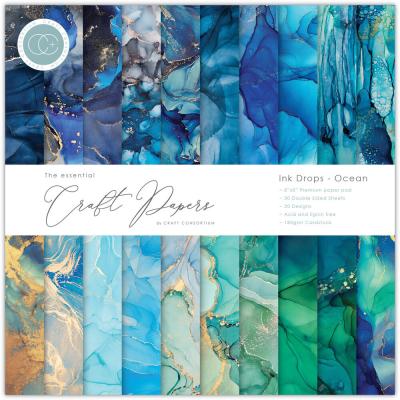 Craft Consortium Paper Pad Ink Drops Ocean