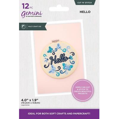 Gemini Cut 'N' Stitch Multi Craft Dies - Hello