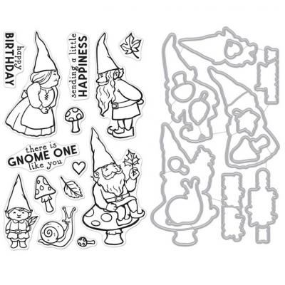 Hero Arts Clear Stamp & Die Combo - Happy Gnomes