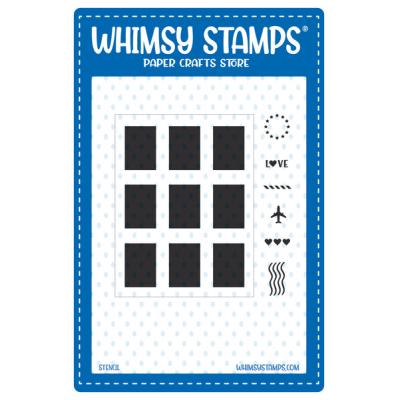Whimsy Stamps Stencil - Postage Window Shadows
