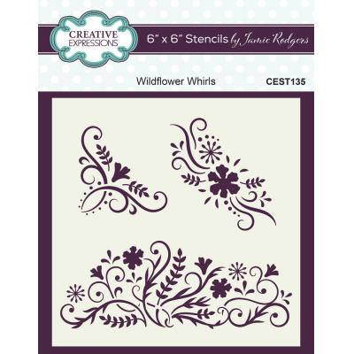 Creative Expressions Stencil - Wildflower Whirls