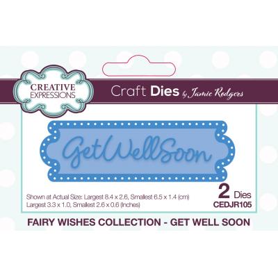 Creative Expressions Craft Die - Fairy Wishes Get Well Soon
