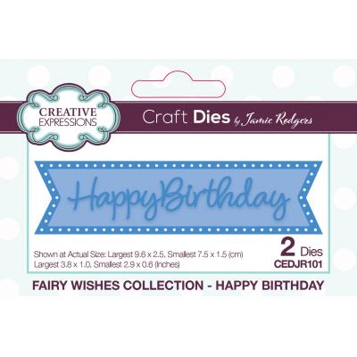Creative Expressions Craft Die - Fairy Wishes Happy Birthday