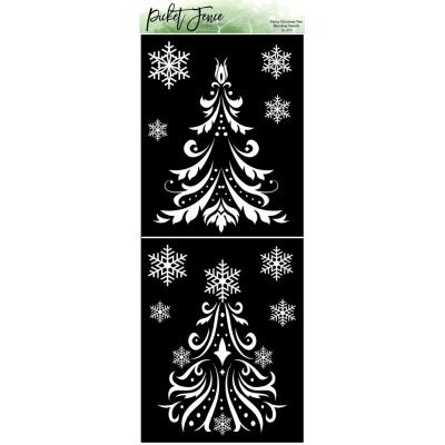Picket Fence Studios Stencil - Fancy Christmas Tree Blending