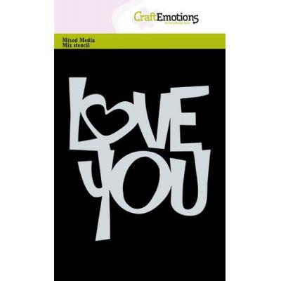 CraftEmotions Stencil - Love You (EN)